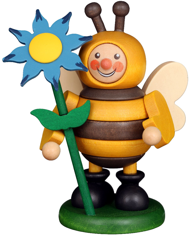 Christian Ulbricht Holzfigur Kleine Helden Biene mit Blume