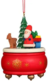 Christian Ulbricht Baumbehang Spieldose rot mit Weihnachtsmann