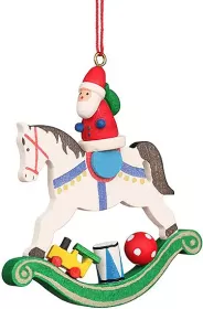 Christian Ulbricht Baumbehang Weihnachtsmann auf Schaukelpferd