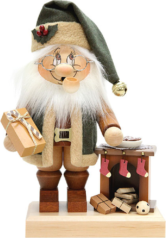 incense smoker, imp Santa Claus by the fireplace