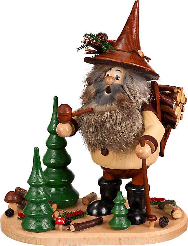 incense smoker forest imp with wooden panier