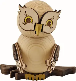 Drechslerei Kuhnert Räucherfigur Eule natur
