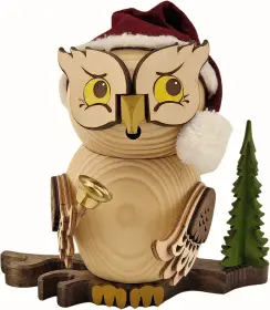 Drechslerei Kuhnert Räucherfigur Eule Weihnachtsmann