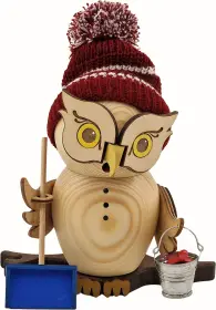 Drechslerei Kuhnert Räucherfigur Eule Schneefeger