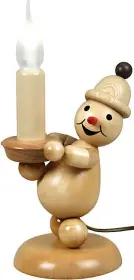 Drechslerei Volkmar Wagner Schneemann Junior Kerze, links, groß