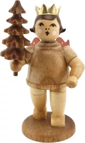 Ellmann Adventengel mit Bäumchen - mit Krone, natur