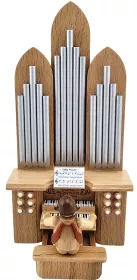 Ellmann Engel mit Orgel, mit Spielwerk - ohne Krone, natur