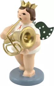 Ellmann Engel mit Tenorhorn, mit Krone, farbig