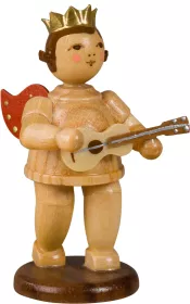Ellmann Engel mit Ukulele, mit Krone - natur