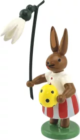 Ellmann Hase mit Ei und Schneeglöckchen, farbig
