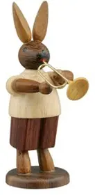 Ellmann Hasenmusikant mit Jazzetrompete / natur