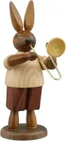 Ellmann Hasenmusikant mit Posaune / natur