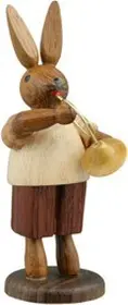Ellmann Hasenmusikant mit Waldhorn / natur