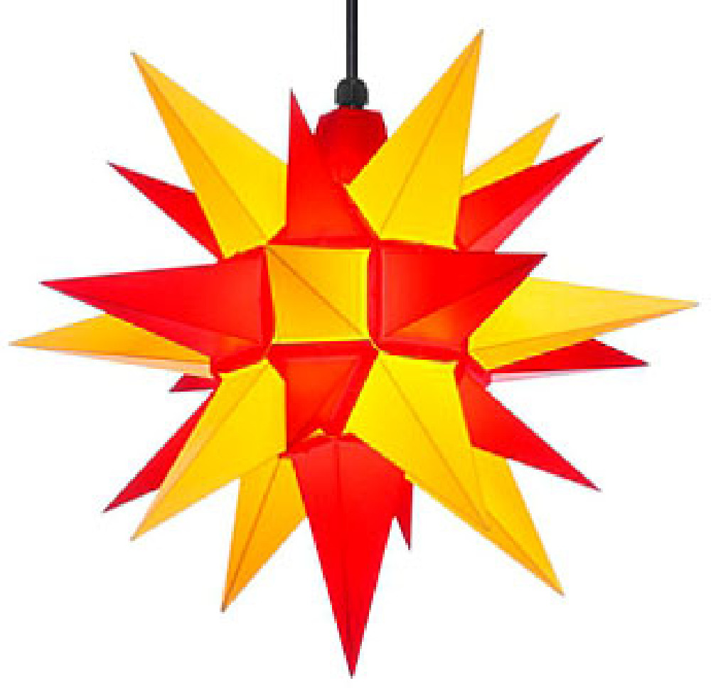 Herrnhuter Stern A4 für Außen, gelb/rot - 40 cm
