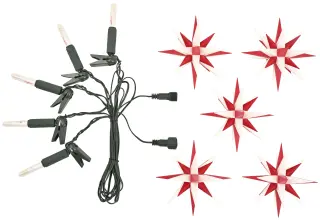Herrnhuter Stern Erweiterung für Sternenkette A1s weiss/rot - 5 Sterne, LED