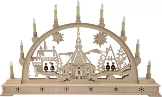 Holger Seidel Schwibbogen Kirche mit Kurrende 78cm
