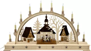 Holger Seidel Schwibbogen Kirche mit Sternsänger