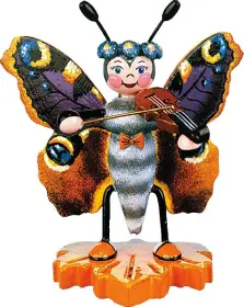 Hubrig Volkskunst Käfer - Schmetterling Pfauenauge - Geige