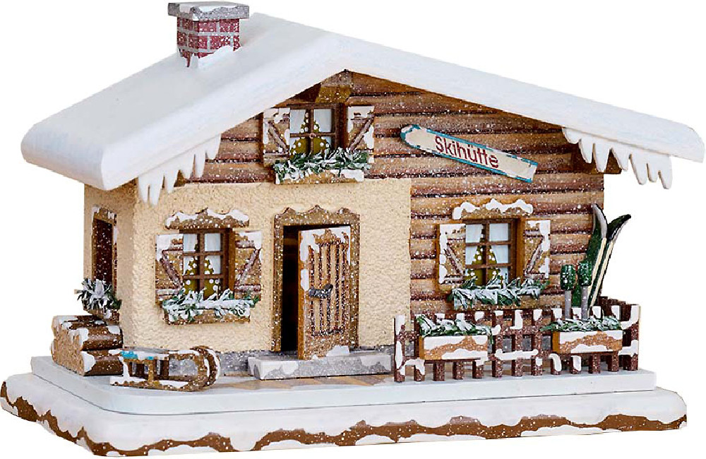 Hubrig Volkskunst Winterkinder - Winterhaus Skihütte