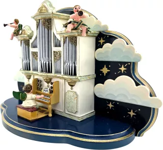 Hubrig Volkskunst Orgel mit kleiner Wolke, mit Spielwerk - Stille Nacht