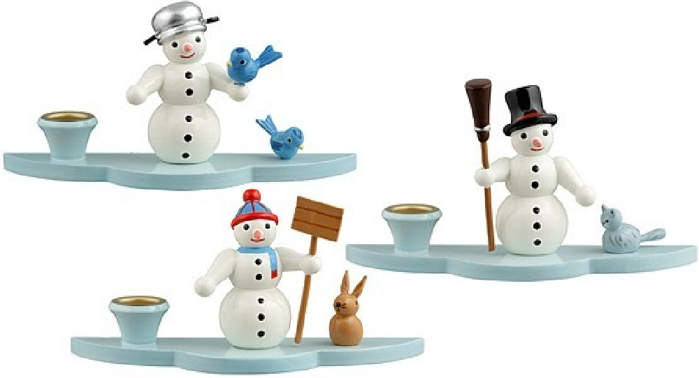 Candlestick snowman 3-pieces