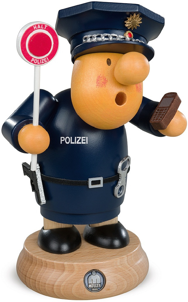 Kleinkunst Müller Räuchermann Müllerchen Polizist