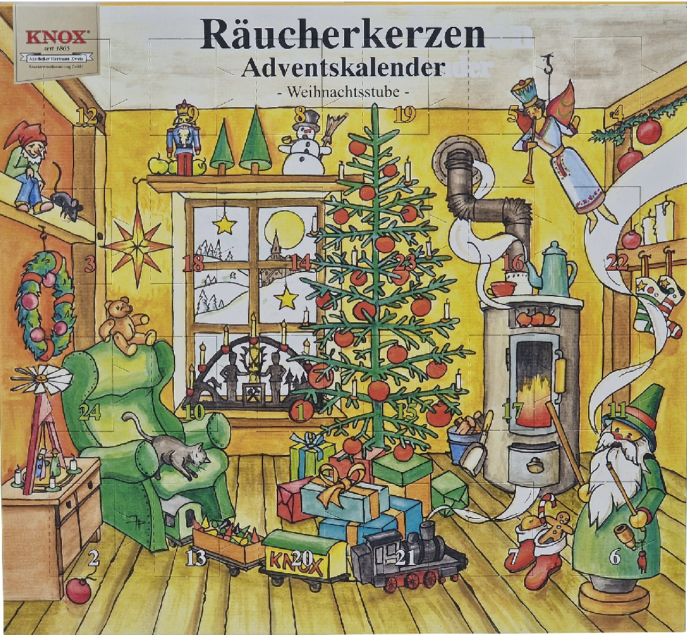 KNOX Räucherkerzen-Adventskalender 2023 - Motiv Weihnachtsstube