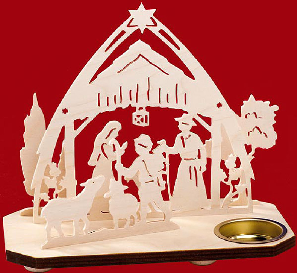 tealight candle nativity with sheepherd