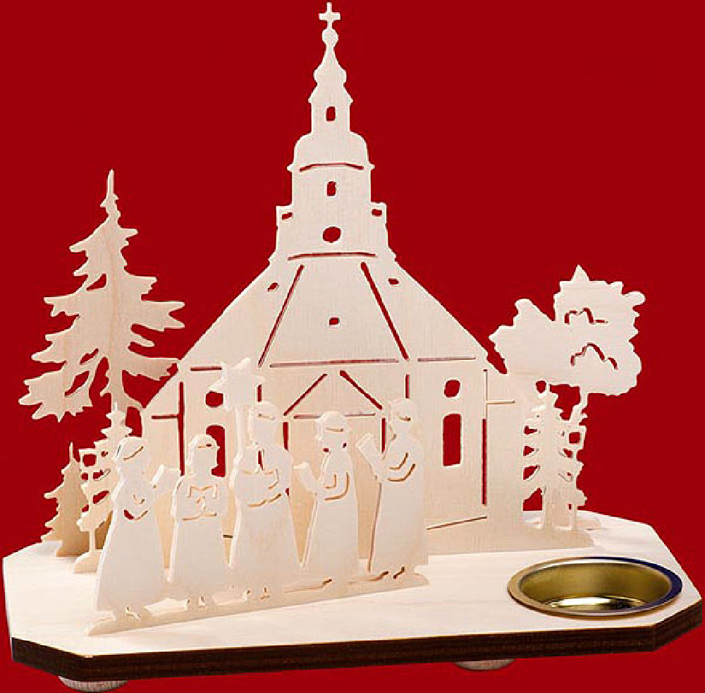 Taulin Teelichtleuchter Seiffener Kirche mit Kurrende