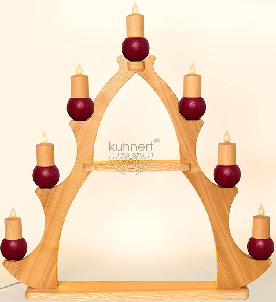 Drechslerei Kuhnert Fensterbaum mit LED-Band innen, rot