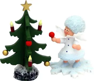 Drechslerei Kuhnert Schneeflöckchen mit Tannenbaum