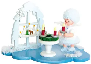 Drechslerei Kuhnert Schneeflöckchen mit Lichterkranz