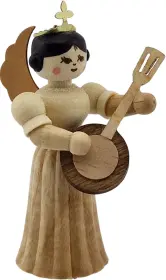 Drechslerei Kuhnert Konzertengel Sortiment 7, natur, klein - Banjo