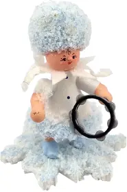 Drechslerei Kuhnert Schneeflöckchen mit Tamburin