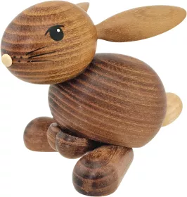 Drechslerei Kuhnert Holzfigur Hoppel - Hansi, dunkel