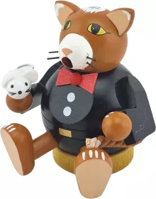 Richard Glässer Minikugelrauchfigur Katze