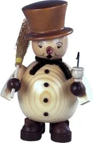 Kleinkunst Müller Räuchermann Schneemann, natur, klein