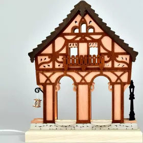 Ratags Fachwerkhaus, unbestückt - rosa