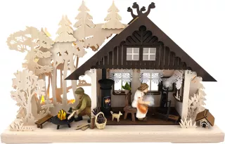 RATAGS 3D-Schwibbogen Handwerkerstübchen mit Kamin, klein