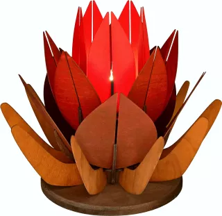 Ratags Romantikleuchte 3-D Lotusblüte - Rottöne