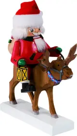 Richard Glässer Nussknacker Santa auf Rentier