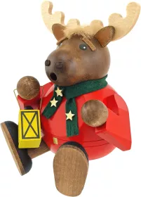 Richard Glässer Kugelrauchfigur Elch, sitzend