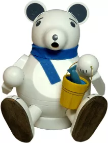Richard Glässer Kugelrauchfigur Eisbär, sitzend