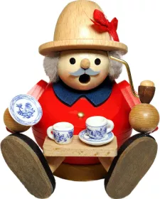 Richard Glässer Kugelräuchermännchen Porzellanhändler, sitzend