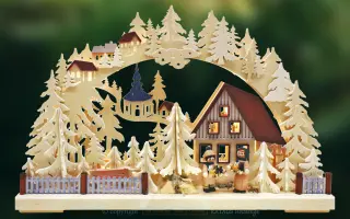 Ratags 3D Schwibbogen Striezelkinder an der Tanne, klein
