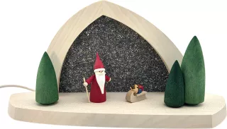 Seiffener Volkskunst Leuchterbogen Gesteinsbogen natur Weihnachtswichtel