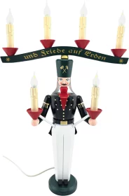 Seiffener Volkskunst Schalling Lichterfiguren Lichterbergmann mit Joch farbig elektrisch beleuchtet 46cm