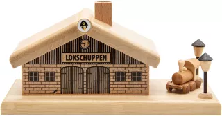 Spielwarenmacher Günther Räucherhaus Lokschuppen, 7,5 cm