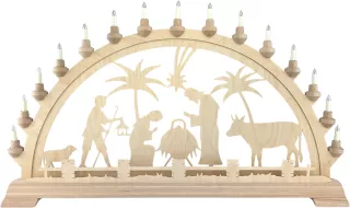 Taulin Schwibbogen Christgeburt - alt 84cm mit Vorbeleuchtung