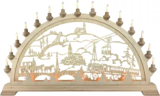 Taulin Schwibbogen Original Oberwiesenthaler 84cm mit Vorbeleuchtung